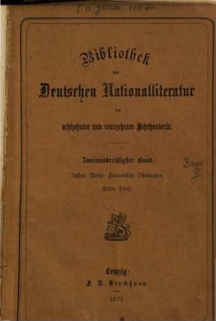 Patriotische Phantasien : in zwei Theilen, 1