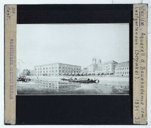 Berlin, Bauakademie (GC 52.51611,13.39889),Schinkel, Ansicht zur Berliner Bauakademie (Zeichnung)