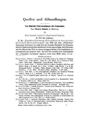Der Barock-Universalismus des Comenius : II/2