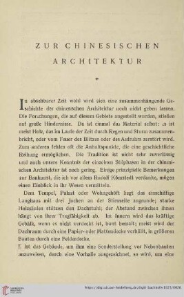 Zur chinesischen Architektur
