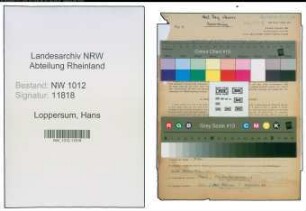Entnazifizierung Hans Loppersum , geb. 05.07.1922 (Kraftfahrer)