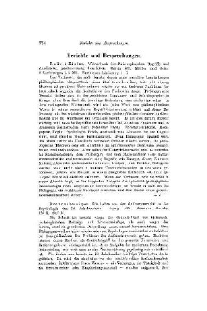 Berichte und Besprechungen