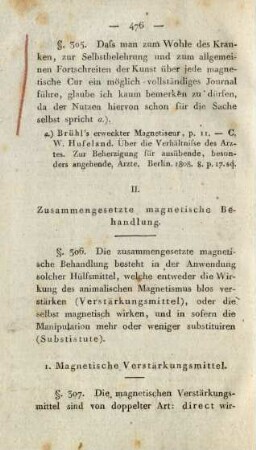 II. Zusammengesetzte magnetische Behandlung