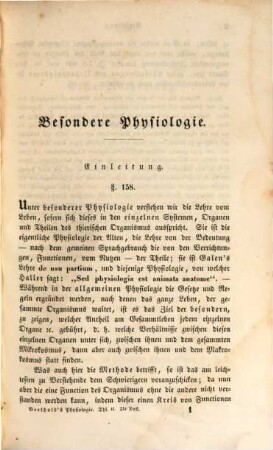 Lehrbuch der Physiologie für Studierende und Aerzte, 2. Enthaltend die besondere Physiologie