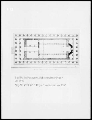 Basilika im Parthenon. Rekonstruierter Plan