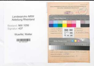 Entnazifizierung Walter Wuerfel , geb. 09.08.1891 (Lehrer)