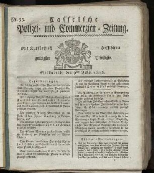 Nr. 55, Sonnabend den 9ten Julii. 1814