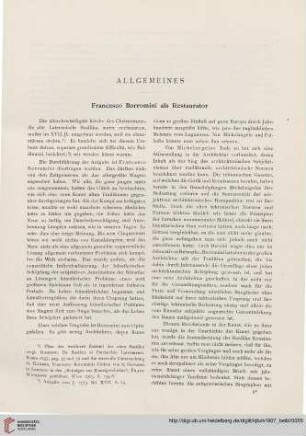 1907: Francesco Borromini als Restaurator
