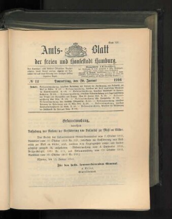 No. 14, 20. Januar 1916