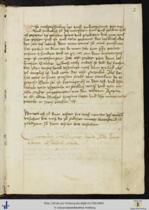 [2r] Eintrag von Conradus Titiacaeus (16. Jh.).