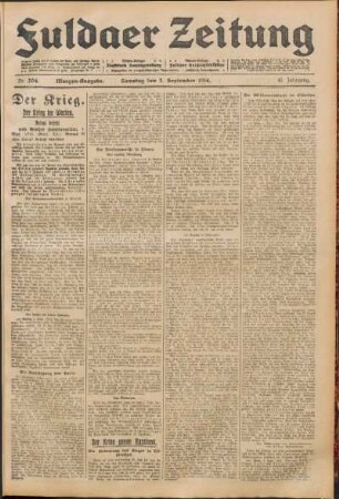 Ausgabe vom Samstag, den 05. September 1914.