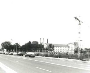 Dresden-Altstadt, Ammonstraße. Baustelle "World Trade Center". Blick zur Freiberger Straße