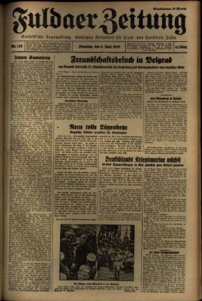 Erste Ausgabe vom Dienstag, den 08. Juni 1937.