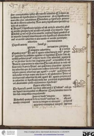 Expositio textus: in quo est comparatio adverbiorum in tribus gradibus comparationis scilicet positivo comparativo et superlativo