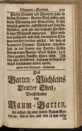 Des Garten-Büchleins Dritter Theil, Vorstellende den Baum-Garten.