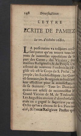 Lettre ecrite de Pamiez
