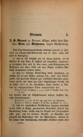Sammlung der Entscheidungen des Ober-Appellationsgerichts der Freien Hansestädte zu Lübeck, 1870 (1873) = Bd. 6
