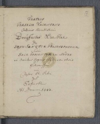 Dreyfaches Klee-Blat de igne sancto & philosophorum : Cod. alchim. 638