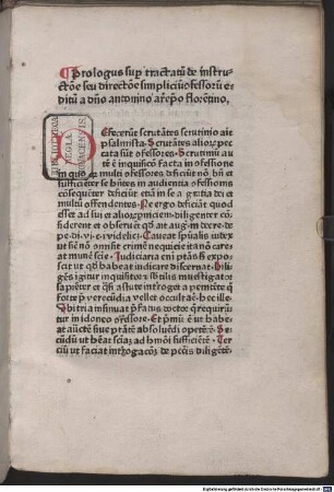Confessionale "Defecerunt ... Scrutantes aliorum peccata sunt confessores" : Daran: Johannes : Sermo de poenitentia "Provida mente ..."