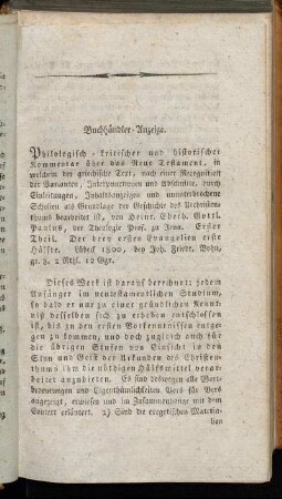 Buchhändler-Anzeige.