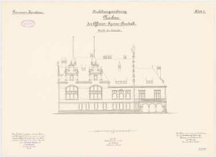 Garnison, Offiziers-Speiseanstalt, Konstanz: S-Ansicht 1:100