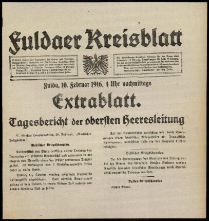 Ausgabe vom Donnerstag, den 10. Februar 1916.