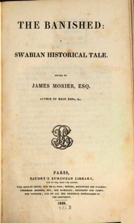 The banished : a Swabian historical tale
