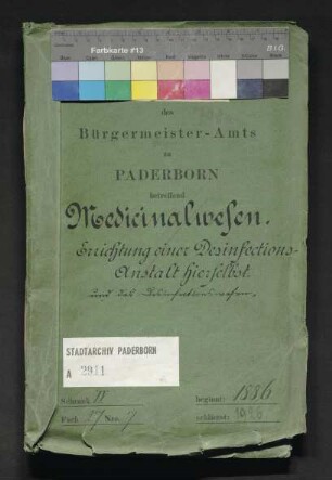 Einrichtung einer Desinfektionsanstalt in Paderborn und Desinfektionswesen