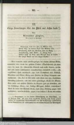XII. Einige Bemerkungen über das Pferd und dessen Zucht.