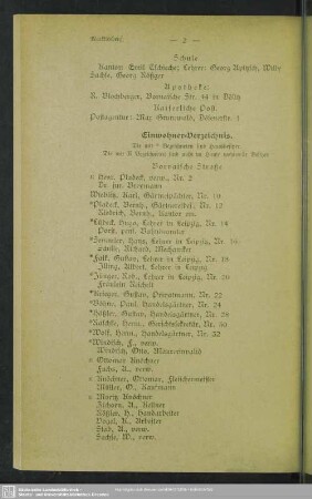 Häuserbuch : Einwohner-Verzeichnis