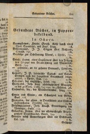 821-822, Gebundene Bücher, in Pappendekelband.
