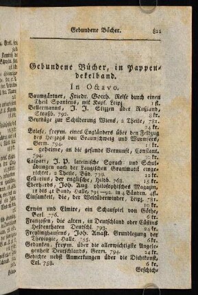 821-822, Gebundene Bücher, in Pappendekelband.