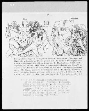 Zeusaltar aus Pergamon, Westfries: Triton und Amphitrite im Kampf gegen die Giganten