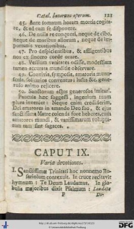 Caput IX. Variae devotiones.