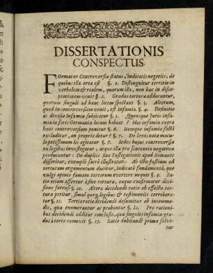 Dissertationis Conspectus.