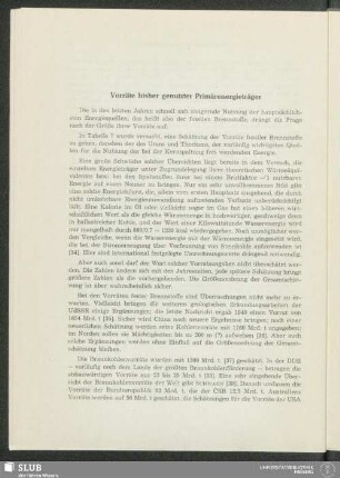 Vorräte bisher genutzter Primärenergieträger