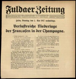Ausgabe vom Dienstag, den 01. Mai 1917.