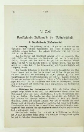 V. Teil. Deutschlands Stellung in der Weltwirtschaft