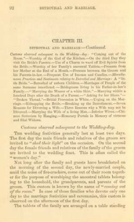 Chapter III. Betrothal and marriage - continued