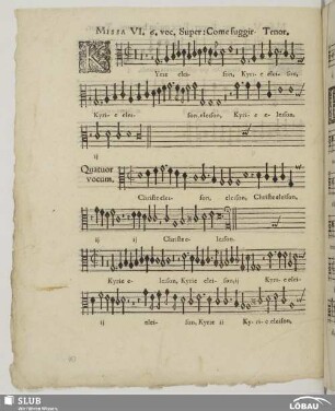 Missa VI, 6. voc. super: Come fuggir