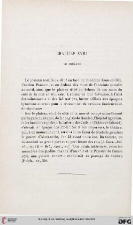 Chapitre XVIII: Le Théâtre