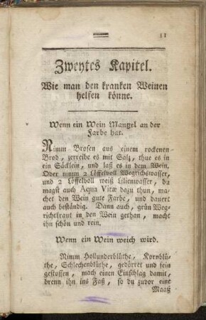 Zweytes Kapitel. Wie man den kranken Weinen helfen könne.