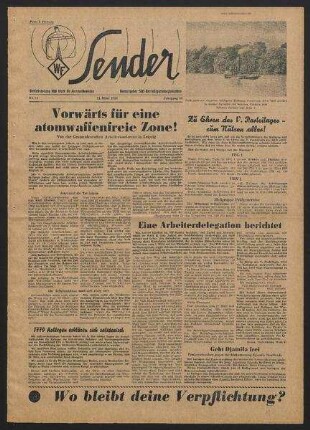 Betriebszeitung 'WF-Sender', Nr.11/1958 (21. März 1958)