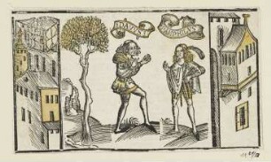 Davus und Pamphilus, erstmals erschienen in: "Terentius", Straßburg 1496, fol. XII