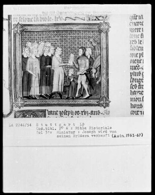 Bible Historiale — Joseph wird von seinen Brüdern verkauft, Folio 31verso