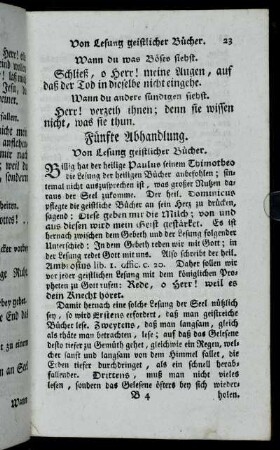 Fünfte Abhandlung. Von Lesung geistlicher Bücher