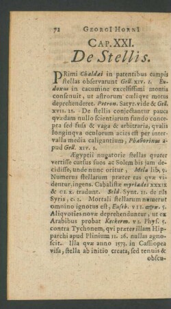 Cap. XXI. De Stellis.