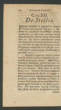 Cap. XXI. De Stellis.