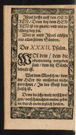 Der XXXII. Psalm.