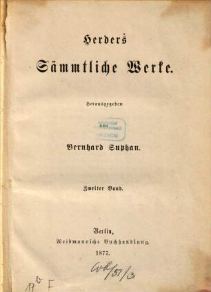 Herders sämmtliche Werke, 2